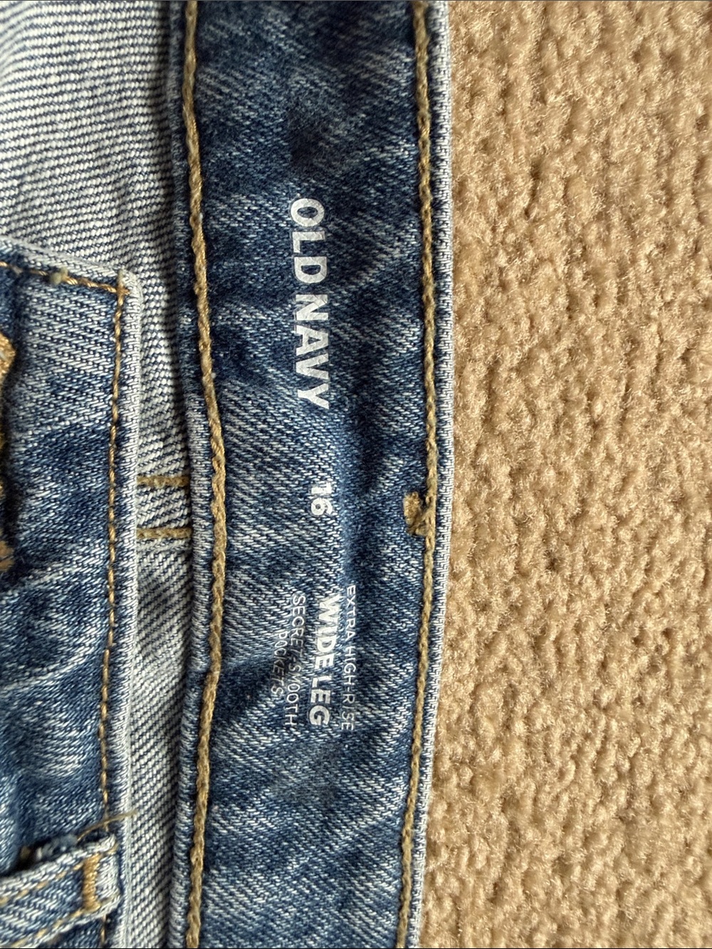 Old Navy extra high-rise wide leg classic blue Women's Jeans - Picture 2 of 3
